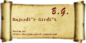Bajczár Girót névjegykártya